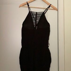 FOREVER21 Black Jumpsuit Criss-cross back Sexy Lines open Front